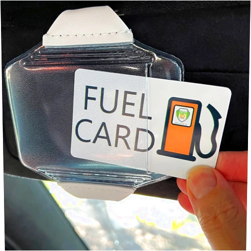 Specialist ID 2 Pack - Heavy Duty Visor Fuel Card Holder with Clear Vinyl Pocket - Truck & Car Accessories for Interior - Drivers License, Auto Insurance Card & Fleet Vehicle Gas Log Storage - Specialist ID (Black)