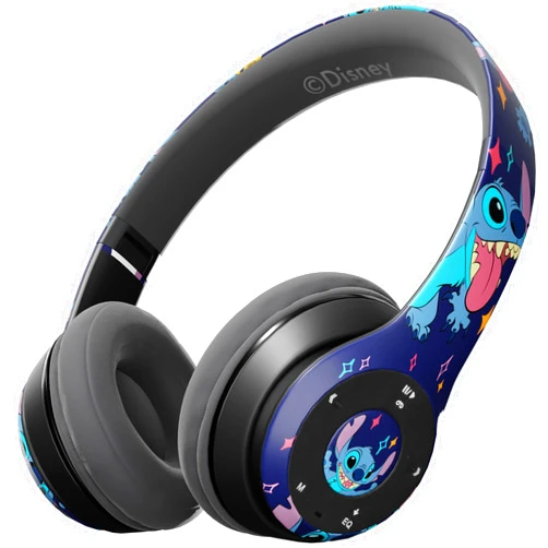 IJoy Disney Lilo & Stitch Lick Bluetooth Over-Ear Headphones, Wireless Foldable Headset with Built-in Microphone - Lilo & Stitch Lick Design, for Adults and Kids, Comfortable Auriculares: Electronics