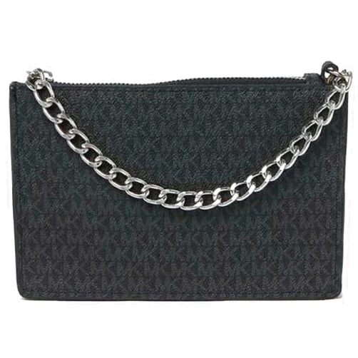 Michael Kors MK Leather Fanny Pack, Black, Size Medium