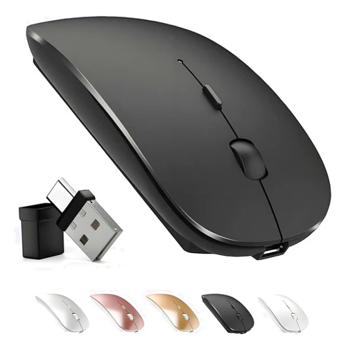 Neises Wireless Mouse,USB C Mouse for MacBook air Mouse for MacBook pro,Bluetooth Wireless Mouse for Laptop/PC/Mac/iPad pro/Computer (Black)