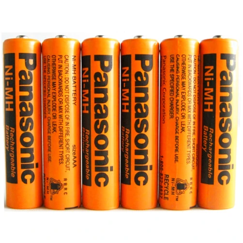 Panasonic HHR-75AAA/B-6 Ni-MH Rechargeable Battery for Cordless Phones, 700 mAh (Pack of 6)