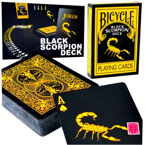 Magic Makers Bicycle Black Scorpion Deck with Extra Gaff Cards for Perfoming Magic Card Tricks