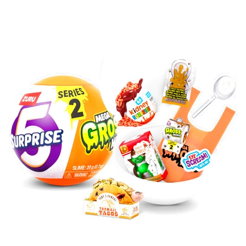 5 Surprise Mega Gross Minis Series 2 by ZURU Boys, Mystery, Collectible, Mini, Parody, Slime
