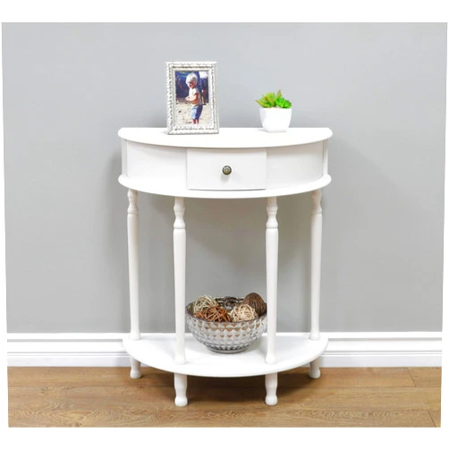 Frenchi Furniture Table, White, 14 in x 25.81 in x 9.18 in