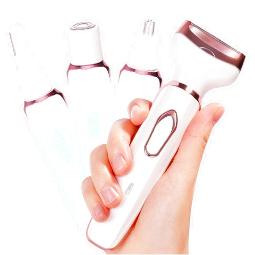 MHSY Electric Razor for Women, 4-in-1 Lady Electric Shaver for Face, Nose, Legs and Underarm, Bikini Trimmer for Women Wet & Dry Painless, Public Hair Razor Rechargeable & Portable