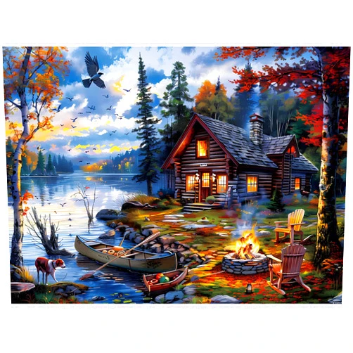 WSCXSC Puzzles for Adults & Kids - 500 Piece Autumn Countryside Jigsaw Puzzle - Family Challenging Brain Teaser - 20.5 x 15