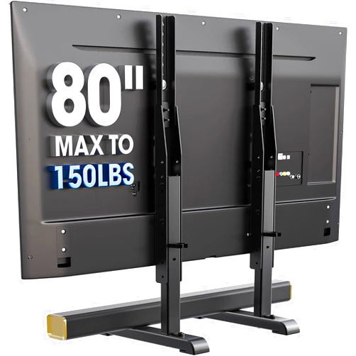 AX WABER Universal TV Stand, Table Top TV Stand Base Wobble-Free Replacement for Most 24 to 80 Inch LCD LED TVs, 7 Height Adjustable TV Legs Hold up to 150lbs, Max VESA 800x500mm, Black AX10TB02