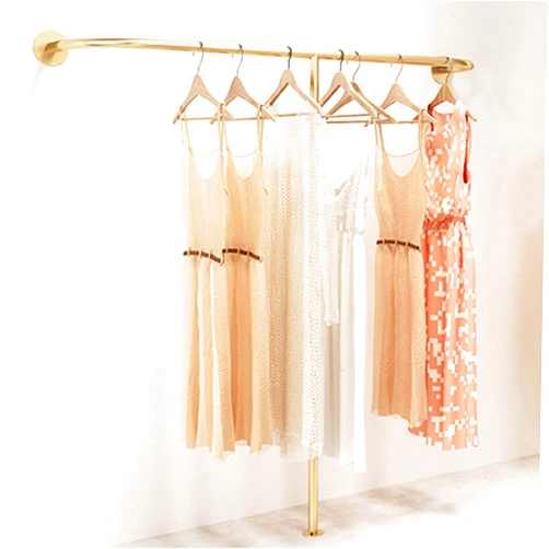 Fadiadem Creative Clothing ​Rack Clothing store shelves, Metal Commercial Clothes Racks for Hanging Clothes, Modern Retail Garment Display Stand Gold Coat Racks, Multi-Purpose Hanging Rod for Closet Storage