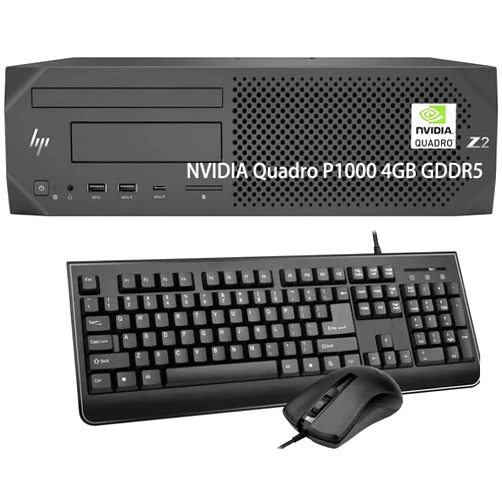HP Z2 G4 SFF Desktop PC Small Form Factor Computer, Intel Xeon E-2104G Processor- NVIDIA GeForce P1000, 32GB RAM, 512GB SSD & 1TB, DVD, LAN/RJ-45, DisplayPort Windows 10 Pro (Renewed), Black