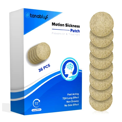 Tanablyf 36 Counts Motion Sickness Patches-Anti Nausea,Dizziness Vomiting Vertigo Sea Sickness Patch Relief - for Cruise Ships, Airplanes, Cars, Non Drowsy -Travel Essentials for Adults & Kids