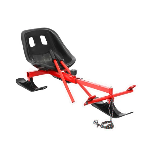SHIPUNAYE Snow Racer Scooter, Ski Sled Slider Board with Retractable Pull Rope, Winter Fun Ski Skate with Skating Poles, Snow Seat Sled for Outdoor Skiing and Skating Programs