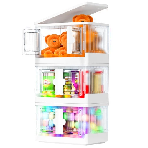 CroLiya Storage Bins with Lids, Opening Storage Box for Closet Organizer, 102 Qt-3 Pack Storage, White Plastic material, Stackable Storage Bins, Dual Open Storage Container for Dorm Room and Office