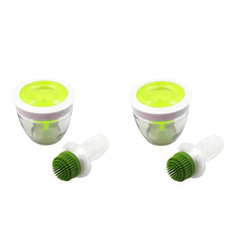 RXALUTMER 2pcs oil distributor with silicone oil brush chefs basting set BBQ for bread pastry kitchen tools outdoor barbecue/527