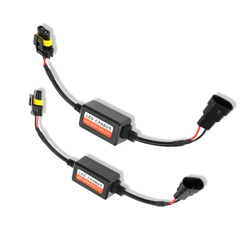 Nowkont Pack-2 Car 9006/HB4/9012 LED Light Decoder, Lighting System Anti-flicker Harness Adapter for Car Radio Audio Filter, Bulb Modification Warning Error Fault Decoder, Universal for Cars (Black)