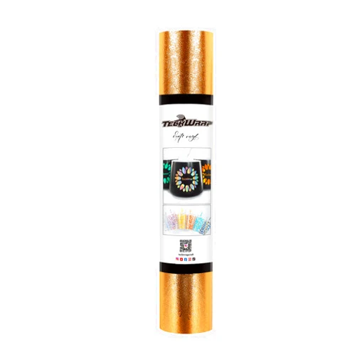 TECKWRAP Metallic Textured Chrome Vinyl Adhesive Vinyl for Craft Cutter 1ft x 5ft, Gold