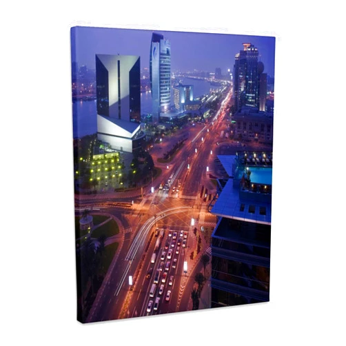 3dRose, UAE, Dubai, Deira, Baniyas Road, City Skyline-AS44 WBI0342 - Walter Bibikow, Museum Grade Canvas Wrap 16x20