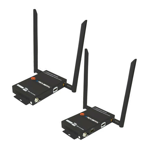 J-Tech Digital Wireless HDMI Extender 1080p up to 660 ft Extension, Transmitter & Receiver Kit Selectable Frequencies to Limit Interference, IR Remote Control (up to 4 Sets)