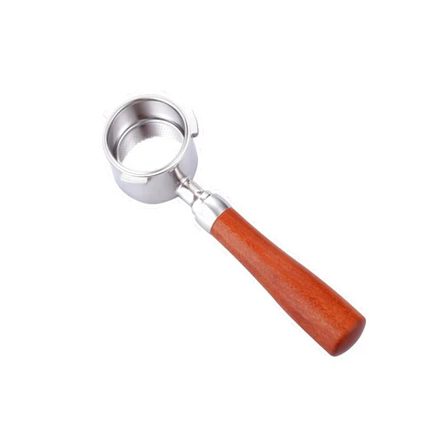 Joytata 51mm Bottomless Portafilter Fits DeLonghi EC680 and EC685 Espresso Machine Stainless Steel Naked Portafilter Along with Double Shot Filter Basket Coffee Bottomless Handle-Wooden