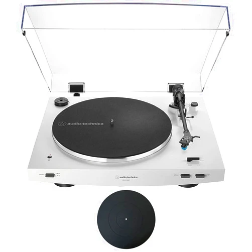 Audio-Technica AT-LP3XBT-WH Fully Automatic Wireless Belt-Drive Turntable - White Bundle with Deco Gear 12