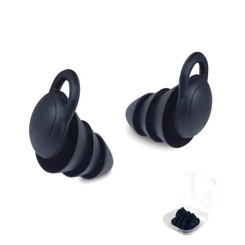 Frylaa EarPlugs for Sleeping Noise Callcelling,Ear Plugs for Sleep Sounds Blocking,Reusable Hearing Protection Silicon Earplugs for Work Snoring Swimming Concert Musician Construction Shooting-Black