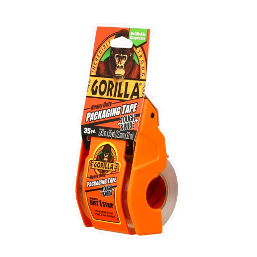 Gorilla Packing Tape Tough & Wide with Dispenser for Moving, Shipping and Storage, 2.83