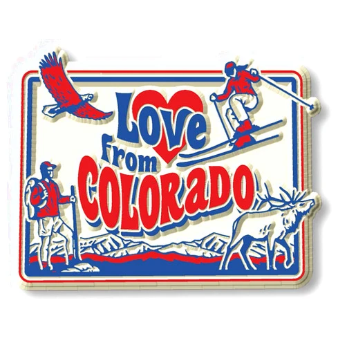 Classic Magnets Love from Colorado Vintage State Magnet by Classic Magnets, Collectible Souvenirs Made in The USA, 2.6