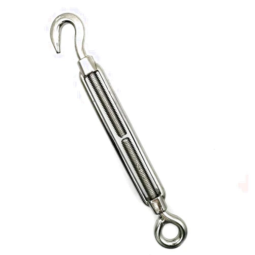Jingyi Stainless Steel 1/2 Inch Hook and Eye Heavy Duty Marine Turnbuckle,Silver Tone