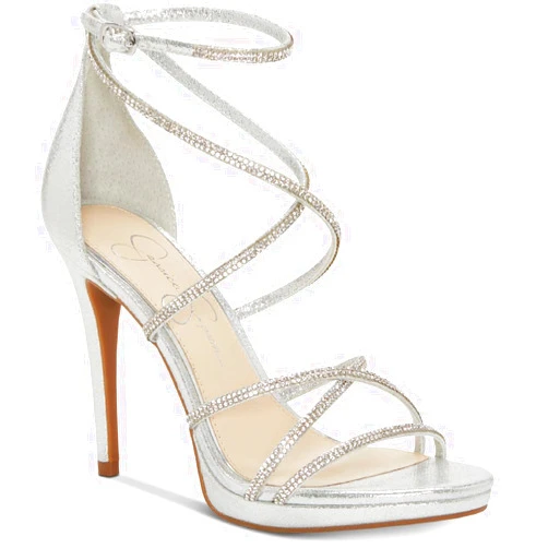 Jessica Simpson Womens Jaeya Rhinestone Strappy Dress Sandals