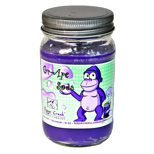 Sugar Creek Candles Gr-Ape Soda (Ridiculous Grape SODA) - 100% Soy Wax Candle. Soy Candles Burn Cleaner ~ Longer ~ Non-Toxic ~ The Original 100% Yinzer Made in USA-Unbelievably Grapie!!!!