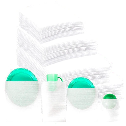 Rocutus Foam Pouches & Foam Wrap Sheets,4 Sizes 80 Count Foam Wrap Sheets Cushioning for Moving, Shipping, Packaging, Storage-Safely Cushion Wrap for Dishes, Furniture, Glasses, Plates,Cups (Mixed 1)