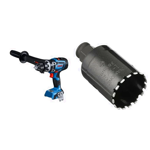 Bosch GSB18V-1330CN PROFACTOR 18V Connected-Ready 1/2 In. Hammer Drill/Driver (Bare Tool)&BOSCH HDG112 1-1/2 In. Diamond Hole Saw, Black