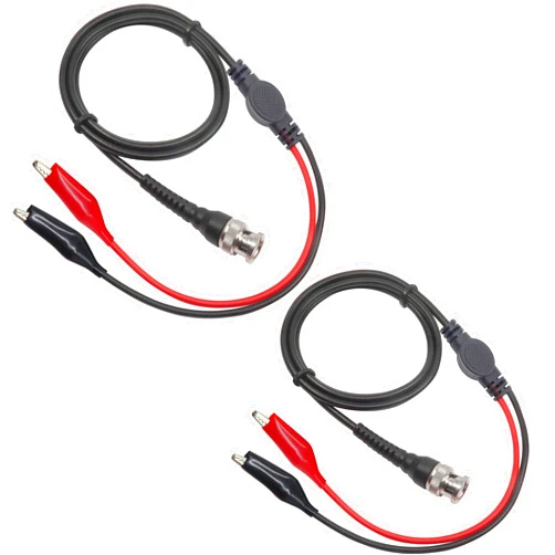 Amadget BNC Q9 to Double Alligator Clip Test Cable Probe Leads Oscilloscope Test (Pack of 2)