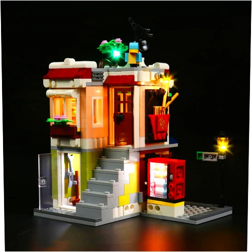 BrightAura LED Lighting Kit for Lego 31131 - for Downtown Noodle Shop Model DIY Custom Lights (Model Not Included)