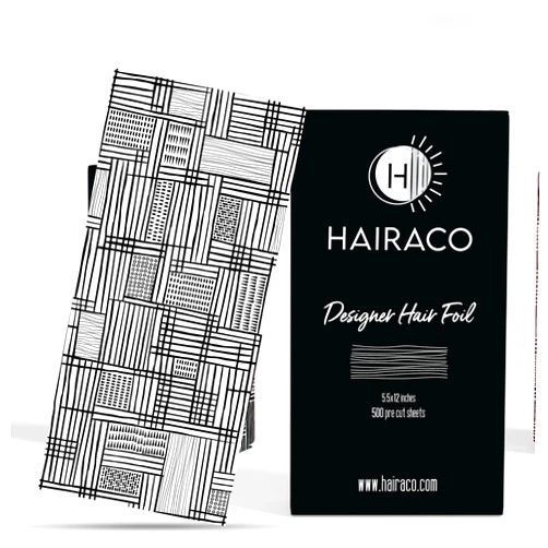 Hairaco Oversized Designer Hair Color Foils - 500 pre-cut, single sheet, extra long length foils, 5.5x12 inches Mosaic Collection