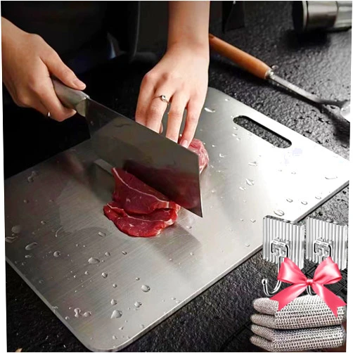 Generic Titanium Cutting Board 100% Pure Titanium Cutting Boards for Kitchen, Double Sided Medical-Grade Titanium Cutting Mat from Japan, Cutting Edge Hygiene & Durability Mat