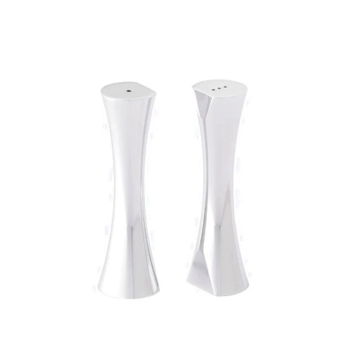nambe Kissing Salt & Pepper Shakers | 2-Piece Set | Kitchen Tool | Salt Sugar Spice Pepper Seasoning Bottle for Table, RV, Camp, BBQ | 1.5-Ounce | Made of Metal Alloy | Designed by Karim Rashid