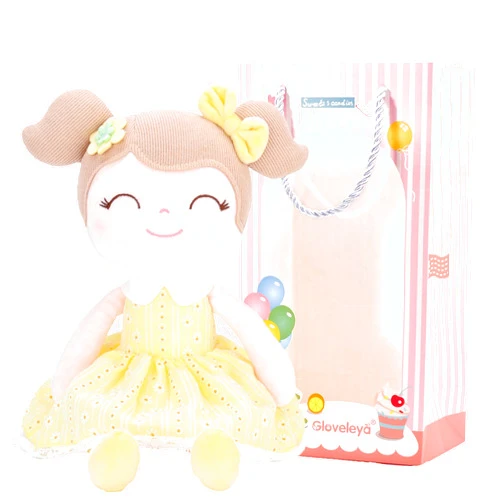 Gloveleya Baby Doll Baby Girl Gifts Plush Snuggle Dolls Soft Toys Yellow 16