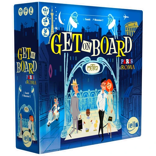 IELLO: Get On Board: Paris & Rome - A Clever Flip & Write Board Game, Create The Best Metro Line in Two Cities, Ages 8+, 1-5 Players, 30 Mins