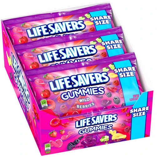 Life Savers Wild Berries Gummies Candy, 4.2 oz (15 Share Size Packs)