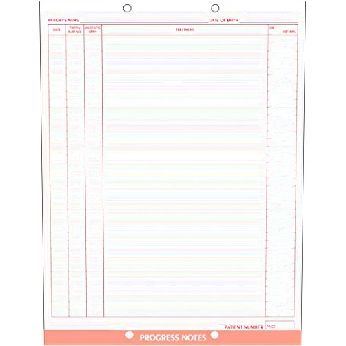 Doctor Stuff - Dentist Office Forms, Dental Progress Notes Form, Item 27003, 8-1/2