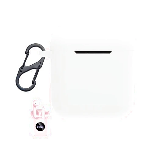Smaate Silicon Case Cover Compatible with Wireless Earbuds CAPOXO N7 and Otium, KESIEME, CXK, JOYWISE T12 and PSIER BS9 with no Digital Display, Protective Skin with “S” Shaped Dual Carabiner