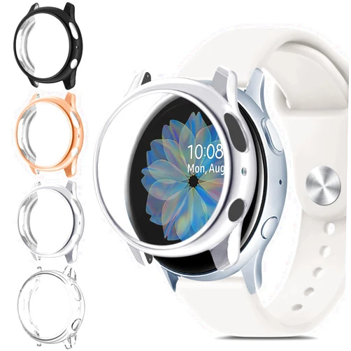 Meliya 4 Pack Screen Protector for Samsung Galaxy Watch Active 2 40mm 44mm, TPU All-Around Protective Case Cover Rugged Bumper Shell Accessories for Samsung Galaxy Watch Active 2