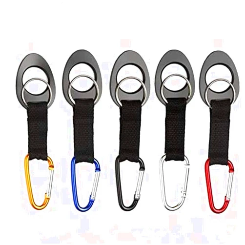 Gerrit GetLucky Durable Silicone Water Bottle Holder Hook Carrier with Carabiner Clip & Key Ring, Fits Any 12oz, 17oz and 25oz Water Bottles for Outdoor Activities Camping Hiking Traveling or Daily Use