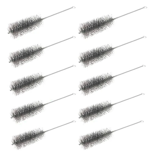 Auniwaig Tube Brush 1.57-inch Diameter Pipe Brush 12-inch Length Steel Wire Tube Cleaning Brush for Pipes Straws Bottles 10pcs
