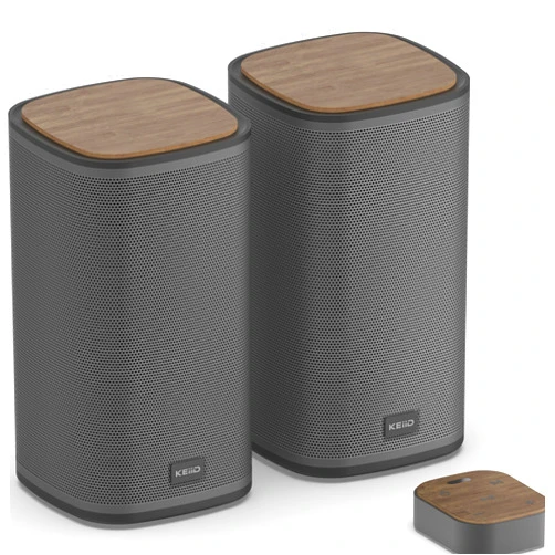 KEiiD Bluetooth Computer Speakers with Wireless Touch Control Pod for PC Laptop/Desktop Wireless Stereo Gaming Speakers, 4 EQ Modes, Aesthetic Style, 2024 New Model