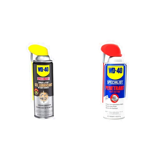 WD-40 Specialist 10oz Gel Lube and 11oz Penetrant with Smart Straw for Metal, Rubber and Plastic