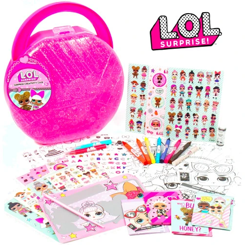 L.O.L. Surprise! Creativity Case by Horizon Group USA,Create, Play & Store,DIY Activity Case Including Paper Dolls,Coloring Pages,Makers,Crayons,Glitter Glue,Scratch Art,Stickers & More.Hot Pink