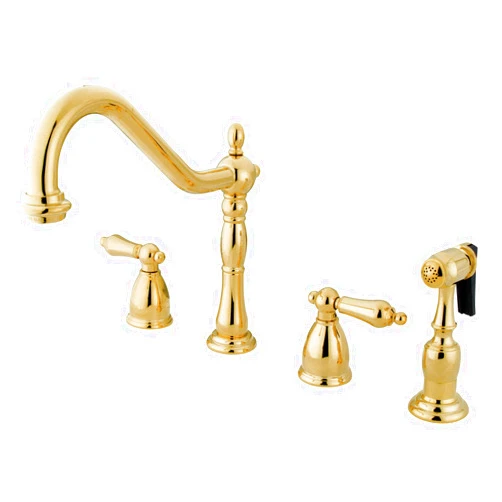 Kingston Brass KB1792ALBS Heritage 8-Inch Centerset Kitchen Faucet, Polished Brass