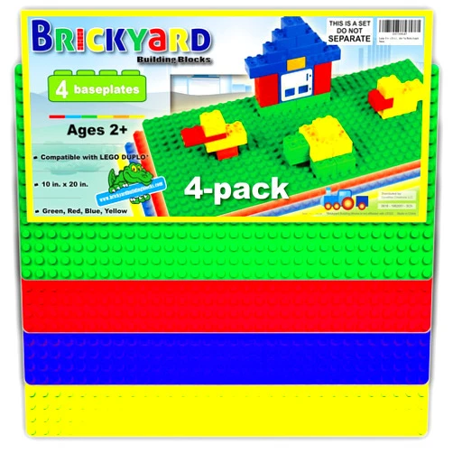 Brickyard Building Blocks Baseplates, Large Thick Base Plates for Building Bricks, for Activity Table or Displaying Toys