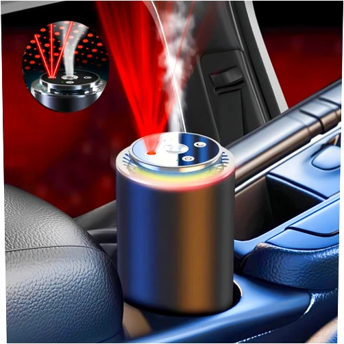 CarolynDesign Smart Aroma Diffuser Galaxy Light Projector, Auto On/Off Air Freshener, Includes 50ml Natural Fragrance Perfume in 4 Intensity Levels for Car and Home